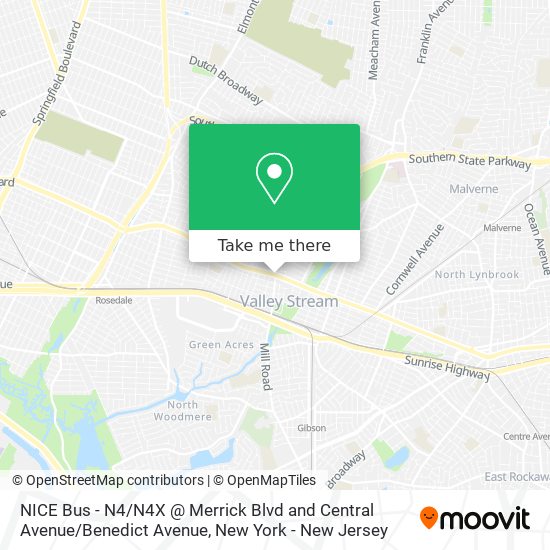 NICE Bus - N4 / N4X @ Merrick Blvd and Central Avenue / Benedict Avenue map
