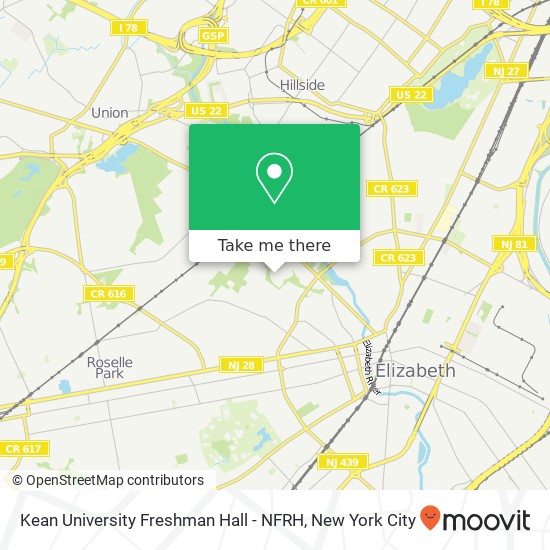 Kean University Freshman Hall - NFRH map