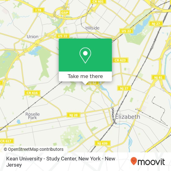 Mapa de Kean University - Study Center