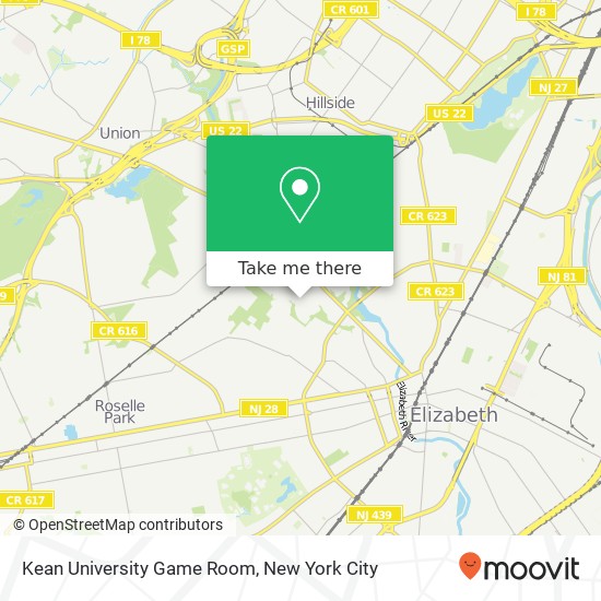 Kean University Game Room map