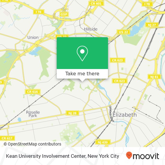 Kean University Involvement Center map