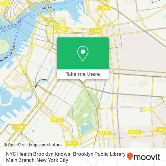 Mapa de NYC Health Brooklyn Knows- Brooklyn Public Library Main Branch