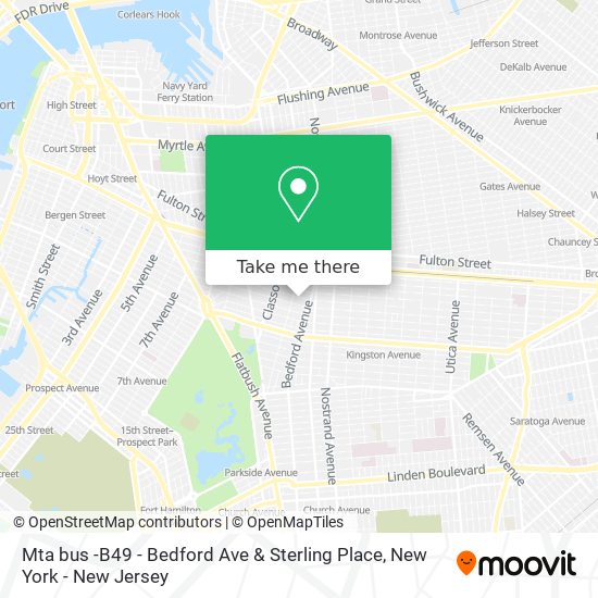 Mta bus -B49 - Bedford Ave & Sterling Place map