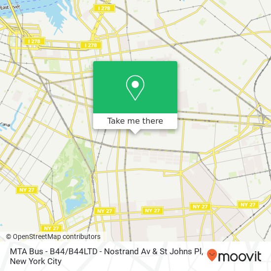 MTA Bus - B44 / B44LTD - Nostrand Av & St Johns Pl map