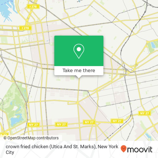 Mapa de crown fried chicken (Utica And St. Marks)