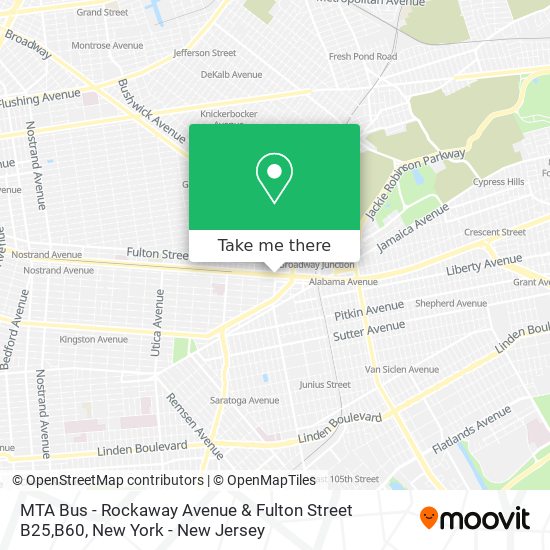 Mapa de MTA Bus - Rockaway Avenue & Fulton Street B25,B60