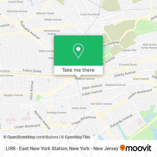 Mapa de LIRR - East New York Station