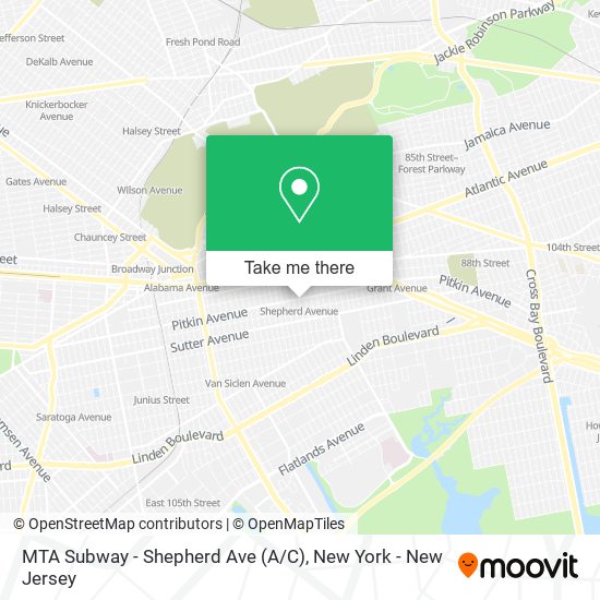 MTA Subway - Shepherd Ave (A / C) map