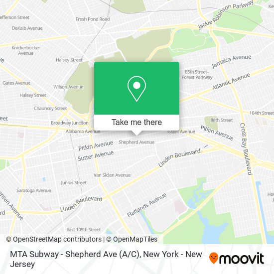 Mapa de MTA Subway - Shepherd Ave (A / C)