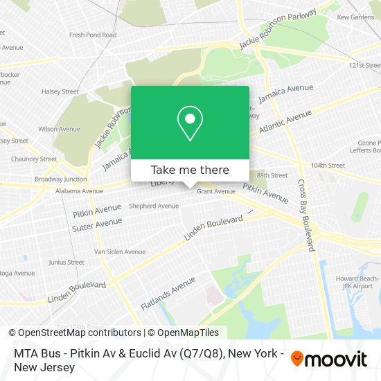 Mapa de MTA Bus - Pitkin Av & Euclid Av (Q7 / Q8)