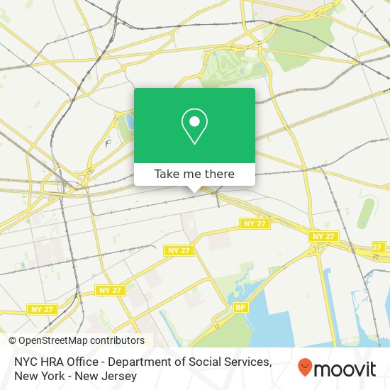 NYC HRA Office - Department of Social Services map