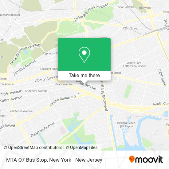 MTA Q7 Bus Stop map
