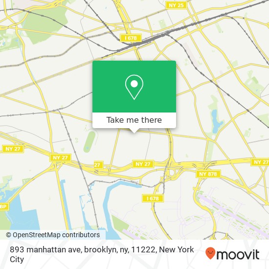 Mapa de 893 manhattan ave, brooklyn, ny, 11222