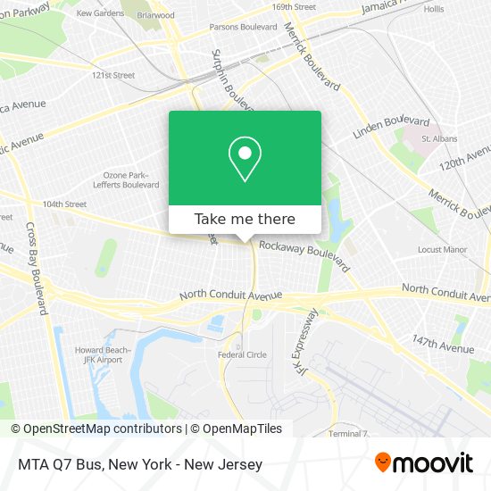 Mapa de MTA Q7 Bus