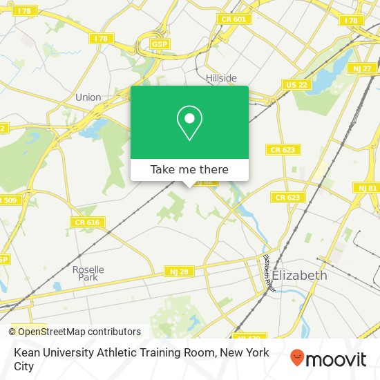 Kean University Athletic Training Room map