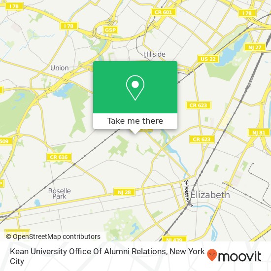 Mapa de Kean University Office Of Alumni Relations