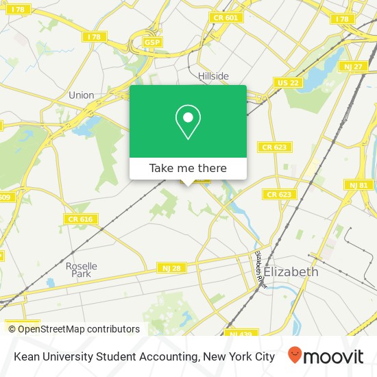 Mapa de Kean University Student Accounting