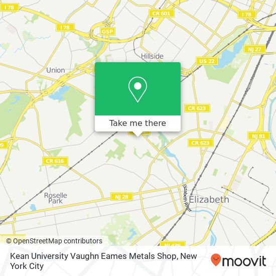 Kean University Vaughn Eames Metals Shop map