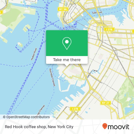 Red Hook coffee shop map