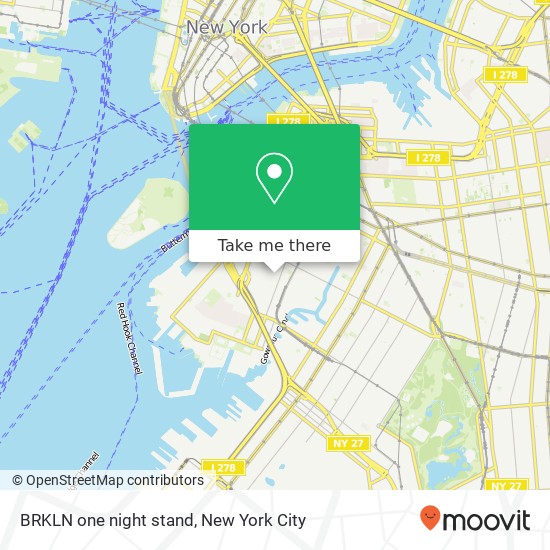 BRKLN one night stand map