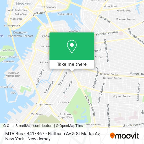 Mapa de MTA Bus - B41 / B67 - Flatbush Av & St Marks Av