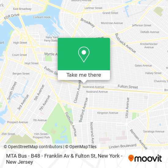 MTA Bus - B48 - Franklin Av & Fulton St map
