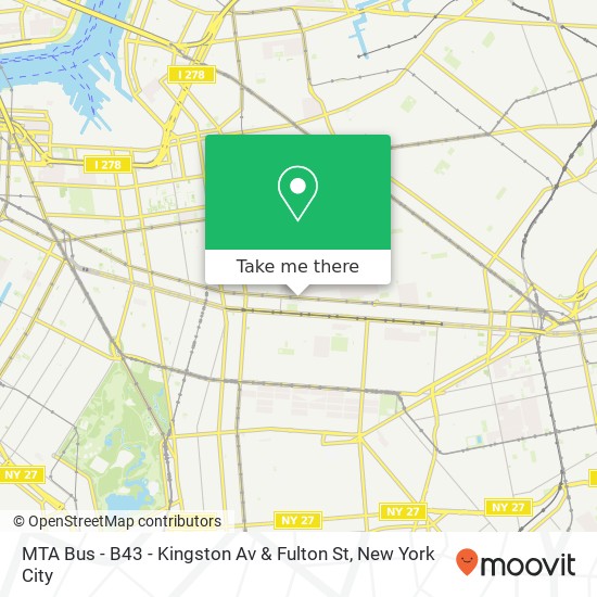 Mapa de MTA Bus - B43 - Kingston Av & Fulton St