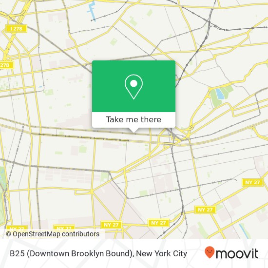 Mapa de B25 (Downtown Brooklyn Bound)