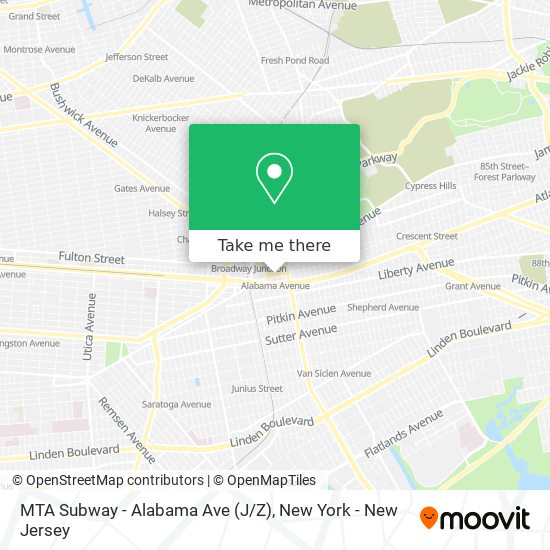 MTA Subway - Alabama Ave (J/Z) map