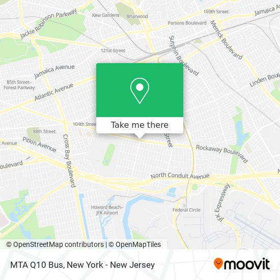 Mapa de MTA Q10 Bus