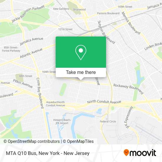 MTA Q10 Bus map