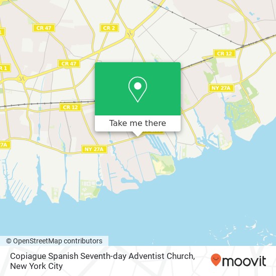 Mapa de Copiague Spanish Seventh-day Adventist Church