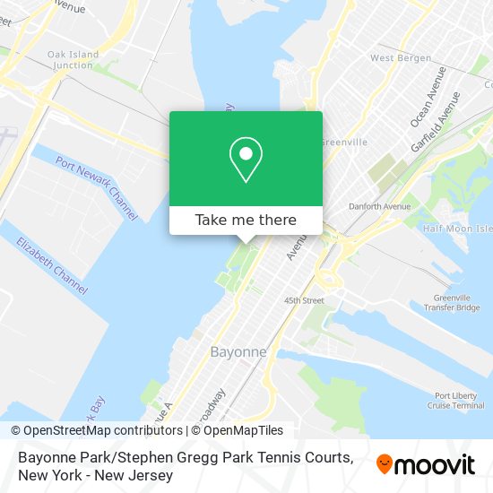 Bayonne Park / Stephen Gregg Park Tennis Courts map