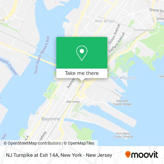 Mapa de NJ Turnpike at Exit 14A