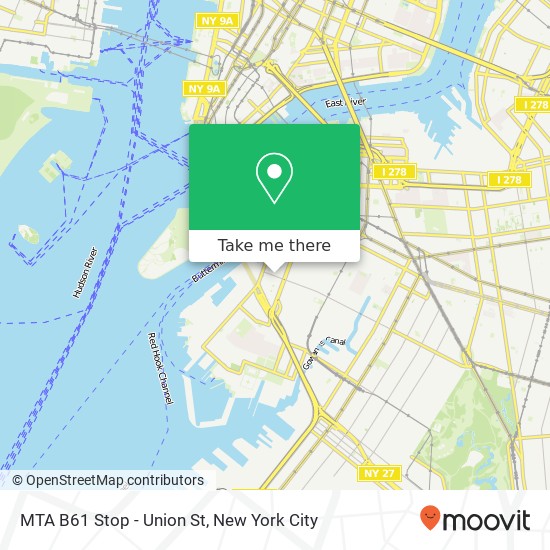 Mapa de MTA B61 Stop - Union St