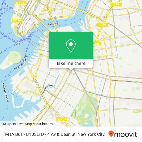 MTA Bus - B103LTD - 4 Av & Dean St map