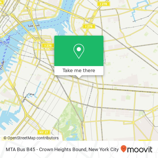 Mapa de MTA Bus B45 - Crown Heights Bound