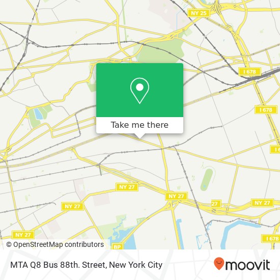 MTA Q8 Bus 88th. Street map