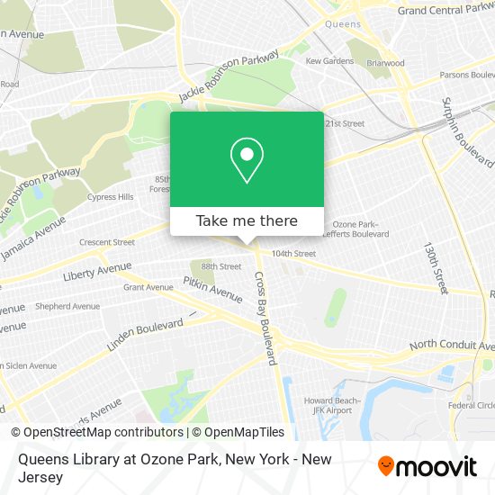 Queens Library at Ozone Park map