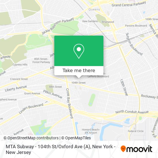 MTA Subway - 104th St / Oxford Ave map