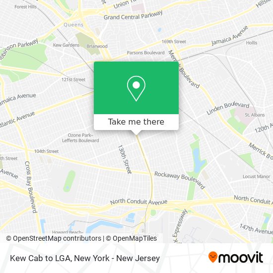 Mapa de Kew Cab to LGA
