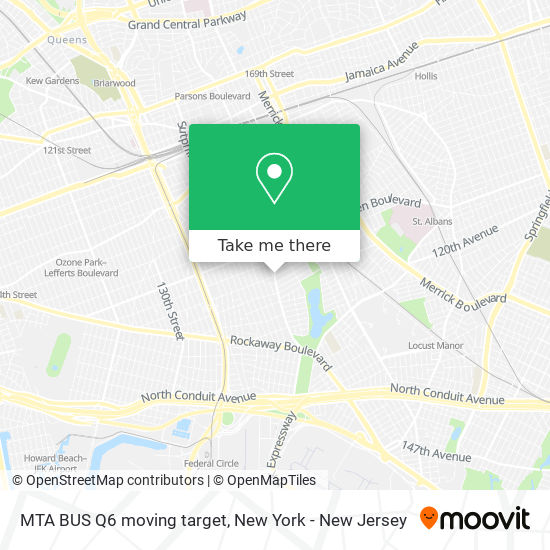 MTA BUS Q6 moving target map