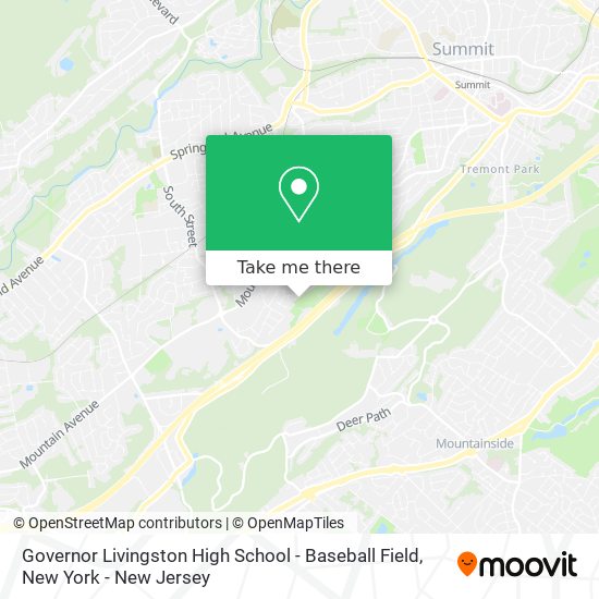 Governor Livingston High School - Baseball Field map