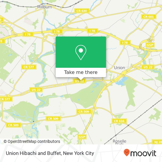 Union Hibachi and Buffet map