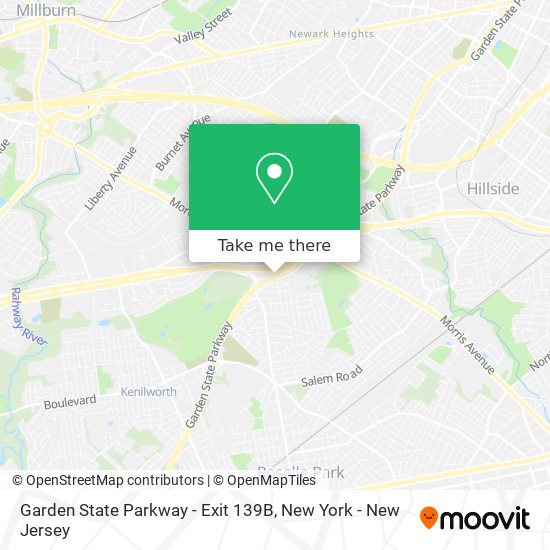 Garden State Parkway - Exit 139B map