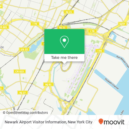 Newark Airport Visitor Information map