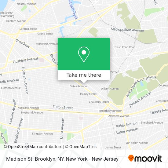 Madison St. Brooklyn, NY map