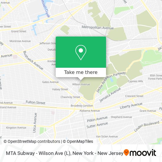 Mapa de MTA Subway - Wilson Ave (L)