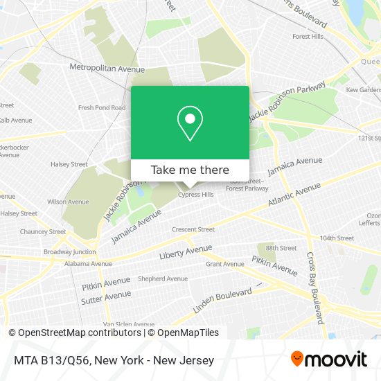 MTA B13/Q56 map