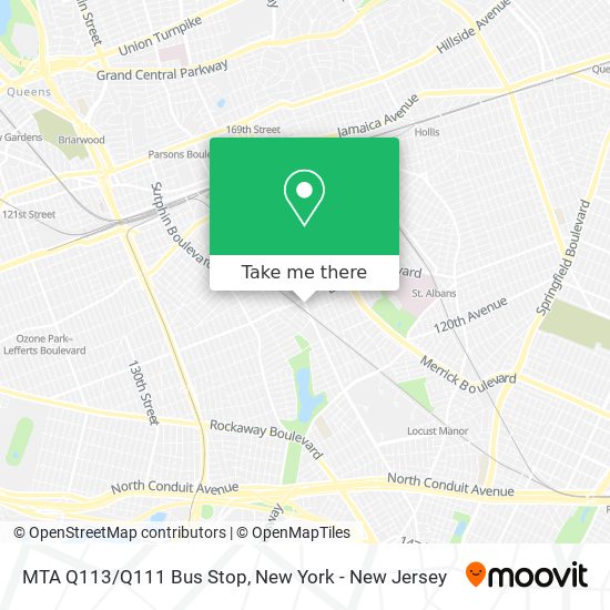MTA Q113/Q111 Bus Stop map
